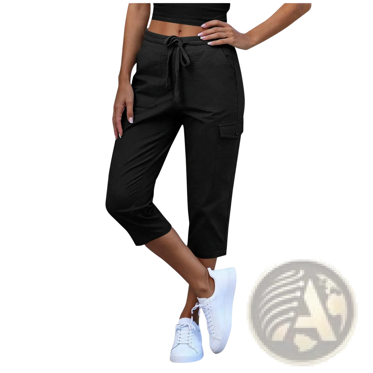Women's Casual Cropped Cargo Pants