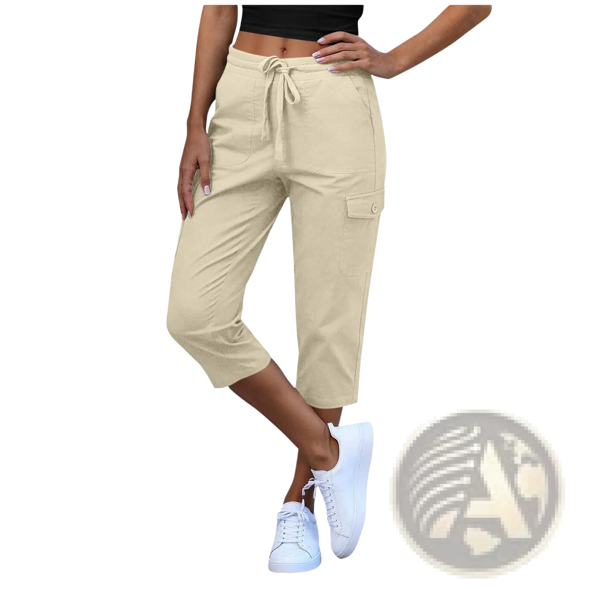 Women's Casual Cropped Cargo Pants