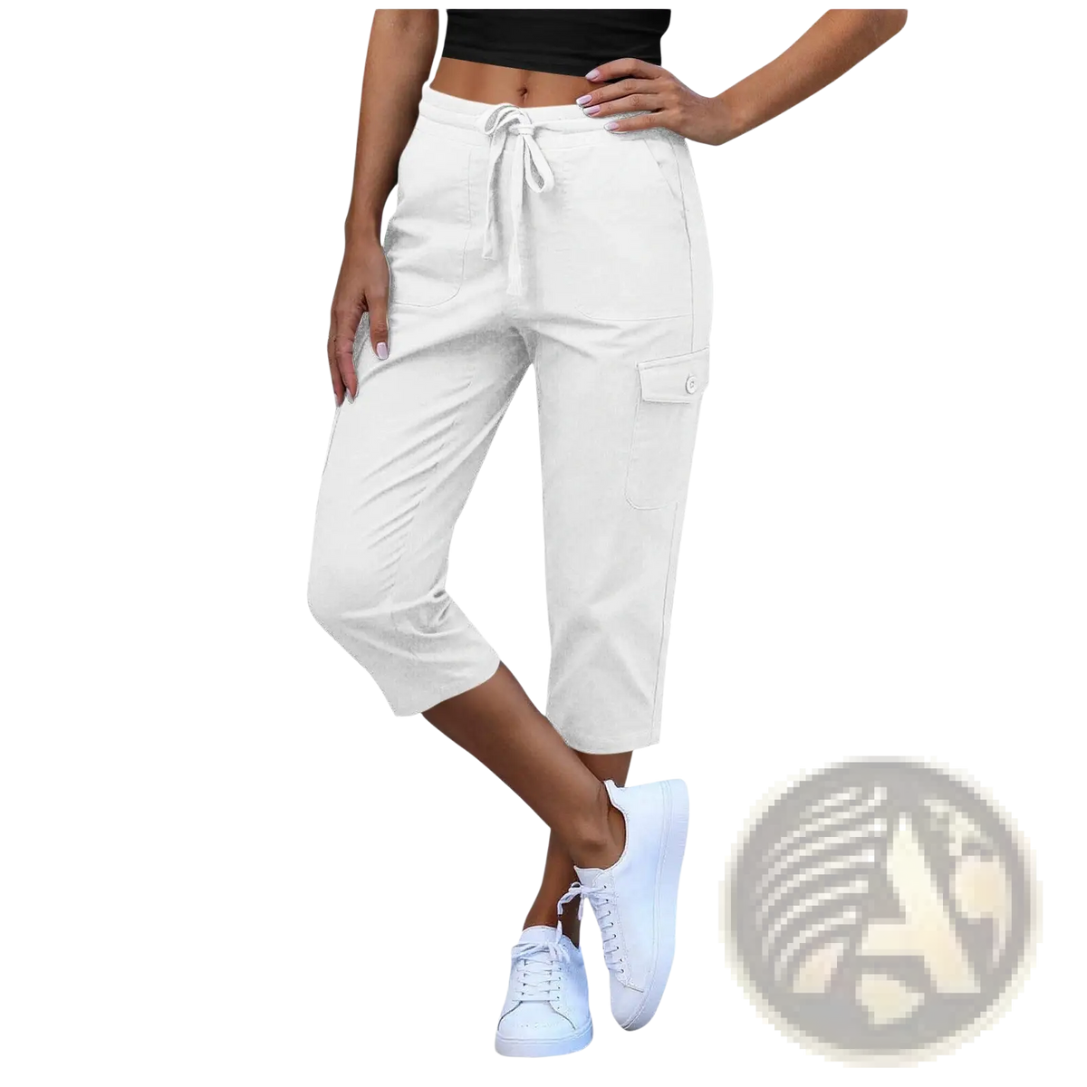 Women's Casual Cropped Cargo Pants