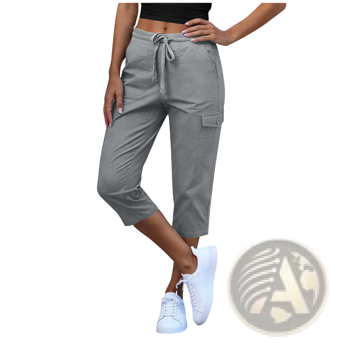 Women's Casual Cropped Cargo Pants