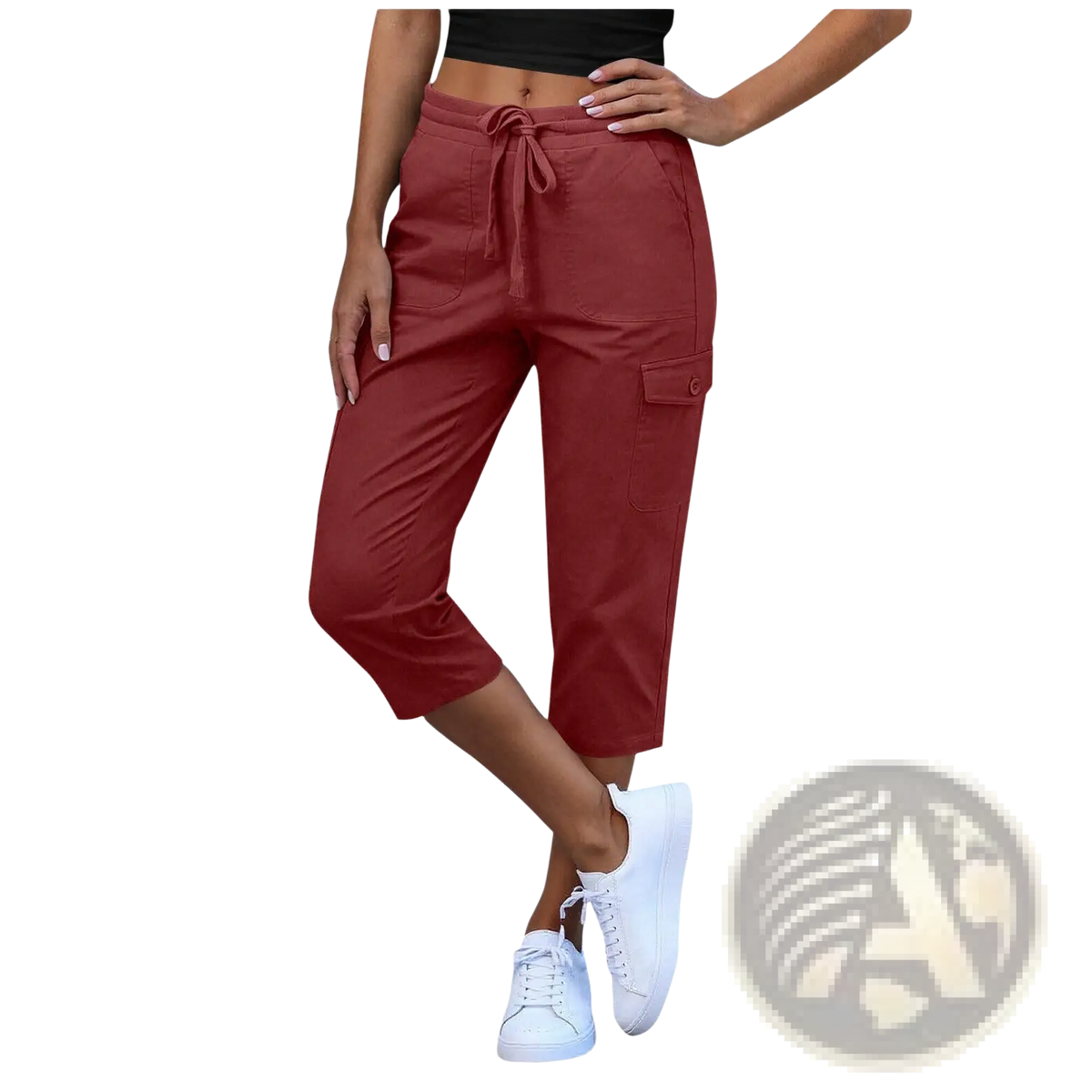Women's Casual Cropped Cargo Pants