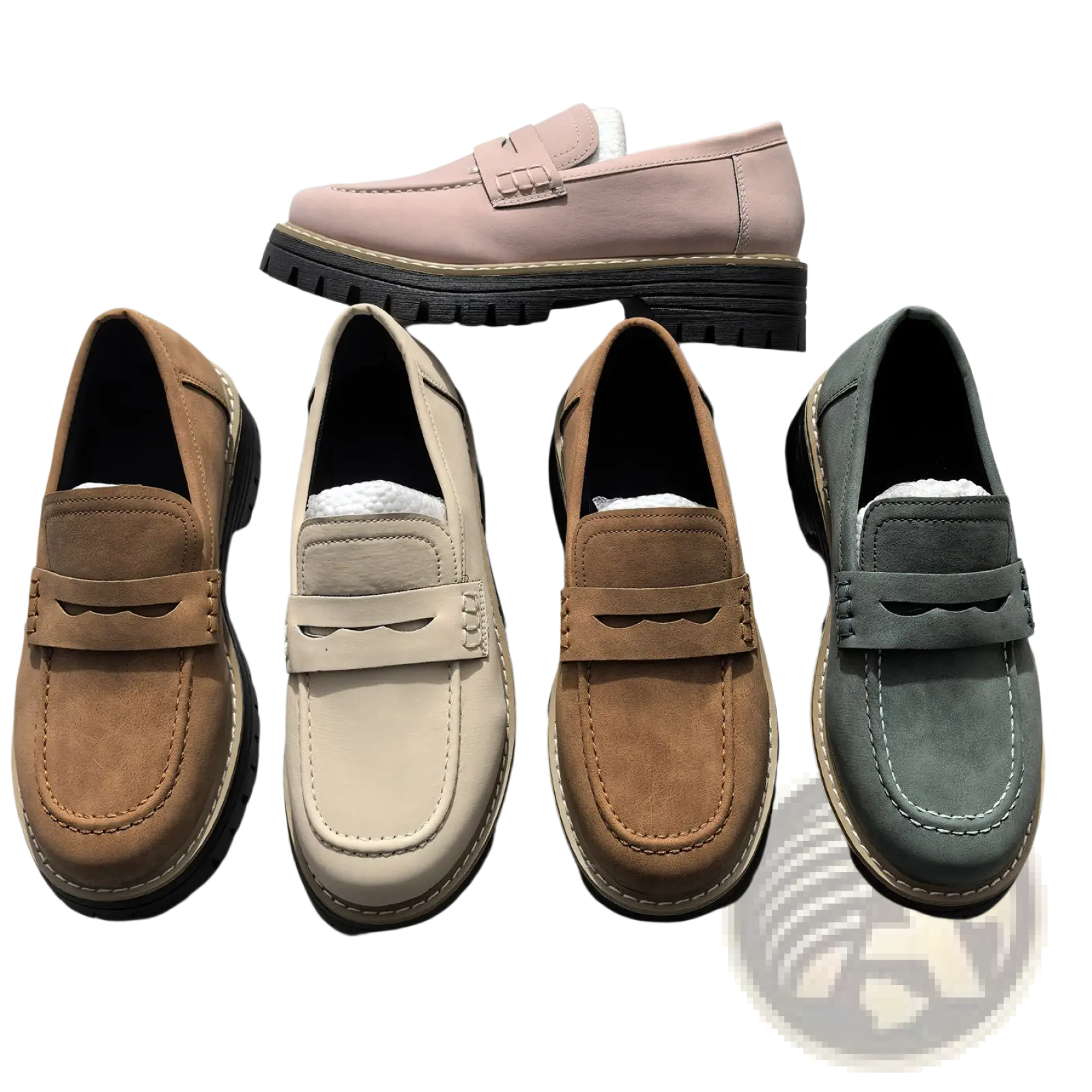 Women's Platform Suede Loafers Casual Leather Shoes