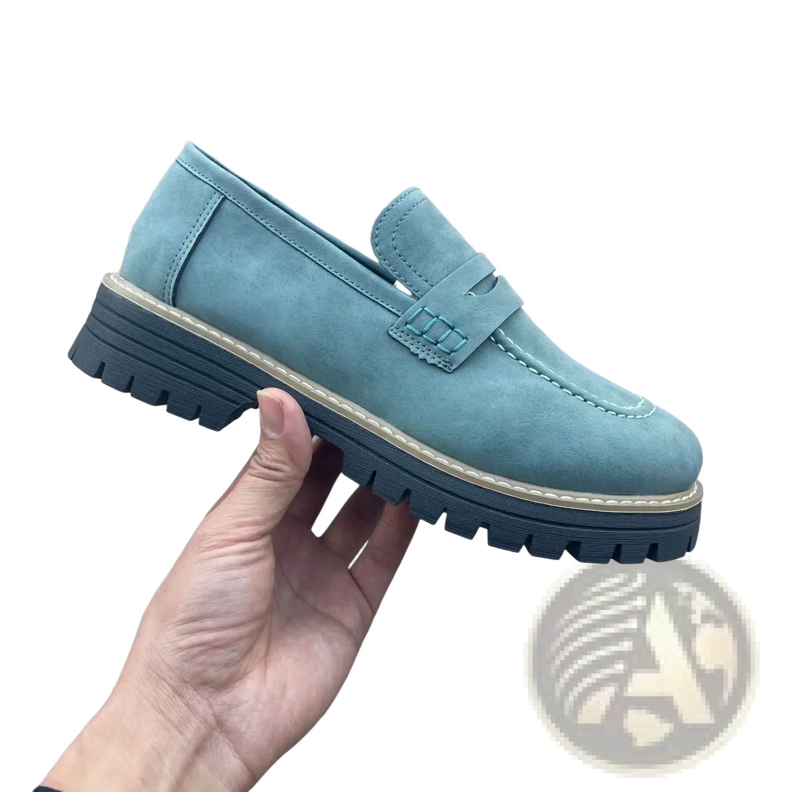Women's Platform Suede Loafers Casual Leather Shoes