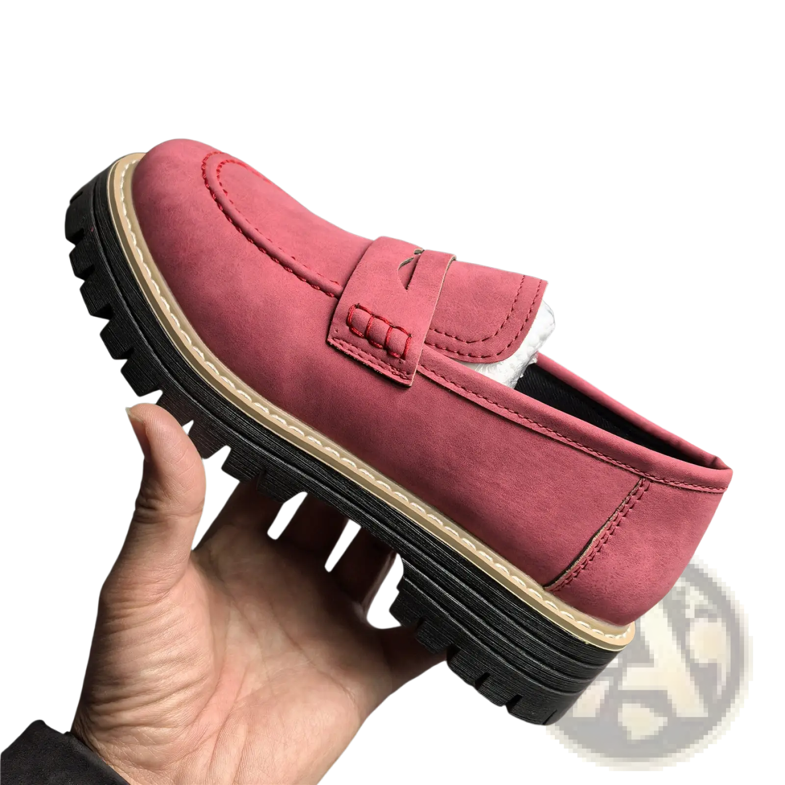Women's Platform Suede Loafers Casual Leather Shoes